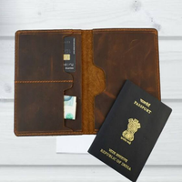 Dompet Paspor Kulit Asli Custom Grosir, Tempat Kartu Perjalanan RFID, Logo Custom, Desain Trendy, Hasil Akhir Berkualitas Premium