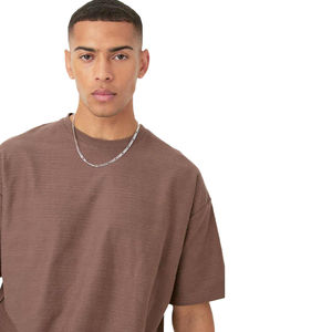 ชุดเสื้อยืดและกางเกงขาสั้นดีไซน์ใหม่ ผ้าเจอร์ซีย์คอตตอน 100% รับสกรีนโลโก้ เสื้อยืดทรงโอเวอร์ไซส์ ไหล่ตก ผ้าหนา 300 GSM สำหรับผู้ชาย - Product Image 5