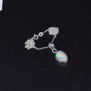 Opale pierres précieuses pendentif bijoux pour femmes argent Boho Style bijoux 925 argent Sterling tendance pendentif fait main cadeau pour elle - Product Image 4