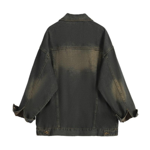 แจ็กเก็ตยีนส์ผ้าเดนิมสำหรับสตรีเสื้อแจ็กเก็ตสตรีทรงหลวมสีพิเศษพิมพ์โลโก้ตามสั่งสินค้ามาใหม่2025 - Product Image 2