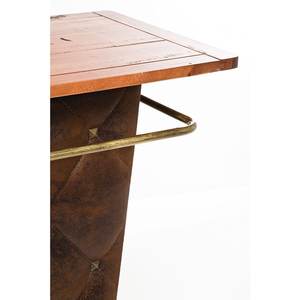 Comptoir de bar industriel en cuir et bois de manguier de haute qualité pour café, restaurant, discothèque et maison en métal antique - Product Image 3