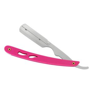 Rasoir de sécurité droit en bois rose à lame unique professionnel en acier inoxydable avec poignée en plastique pour barbiers - Product Image 1