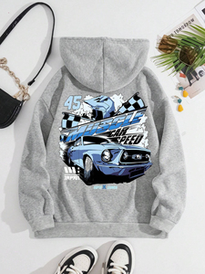 เสื้อฮู้ดผู้ชายลายรถสุดฮิต เนื้อผ้าฟลีซนุ่มสบาย ผลิตจากผ้าฝ้าย 100% รับสกรีนโลโก้ตามสั่ง - Product Image 3