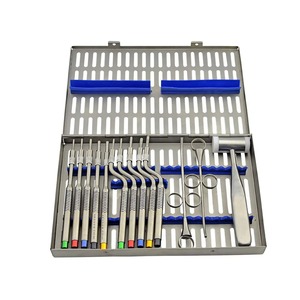 Kit de Osteótomos para Elevación de Seno Maxilar Oral, Reutilizables, Manuales, Rectos, Cóncavos, 10 Piezas con Martillo y Soporte para Hueso, CE - Product Image 1