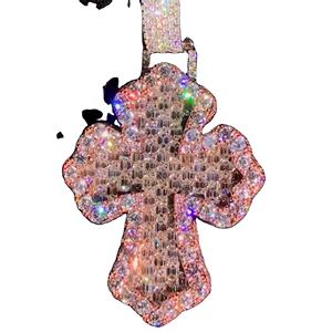 Colgantes Unisex de Plata de Ley 925 de Alta Calidad, Personalizados, con Incrustaciones de Diamantes de Imitación, Chapados en Oro Rosa, Estilo Hip Hop - Product Image 1