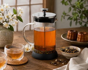 Infusore per tè in vetro con filtro, capacità 35 cl, nero con pressa a stantuffo, design minimalista moderno, essenziale di Excelsa - Product Image 4