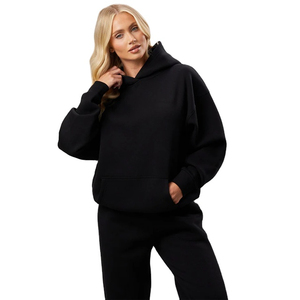 ชุดเสื้อมีฮู้ดและกางเกงวอร์มทรงโอเวอร์ไซส์เปล่ากำหนดได้เอง-สั่งซื้อจำนวนมากดีไซน์ไหล่ตก - Product Image 1