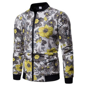 Hot Sale Customized Hip Hop Bomber Jacket Full Print Sublimated Design with Stand Collar New Fashion Canvas <b>Fabric</b> - Product Image 1