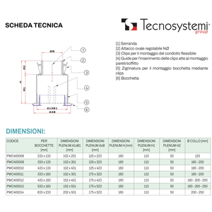 Caja de Plenum Rectangular Anticondensación de Plástico ABS Blanco de Diseño Minimalista Tecnosystemi para Sistemas HVAC - Product Image 2