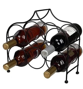 ชั้นวางขวดไวน์โลหะสีดำ TQC ดีไซน์ทันสมัย เป็นมิตรกับสิ่งแวดล้อม เหมาะสำหรับบาร์ โรงแรม ร้านอาหาร ของตกแต่ง - Product Image 1