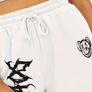 Short de sport décontracté pour femmes 100% coton polaire séchage rapide coupe-vent imperméable taille élastique entraînement de gymnastique course - Product Image 3