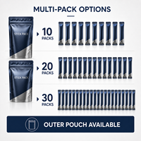 Sachet stick métallisé pour poudre d'électrolytes et de probiotiques, emballage individuel imprimé sur mesure
