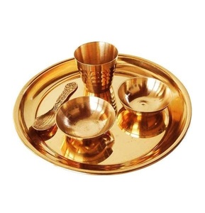 Ensemble de table en laiton décor assiettes à dîner ensembles de 7 pièces pour vaisselle de table décorer article ensemble de dîner en laiton à bas prix - Product Image 3