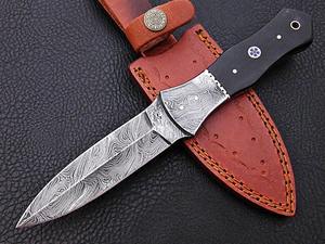 Cuchillo Bowie de Caza de Acero de Damasco Hecho a Mano de Primera Calidad, Tamaño Personalizado, Mango Cómodo, Cuchillo Skinner - Product Image 5