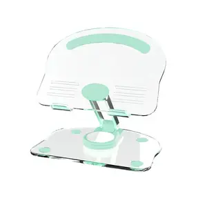 Transparent Acrylic Tablet Stand Rotatable Read Book Holder Foldable Desktop Support Riser For Tablet Smart Phone Display