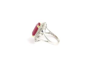 Anillo de bodas de plata de ley 925 hecho a mano con anillos finos de racimo de rubí Octágono para novias - Product Image 5