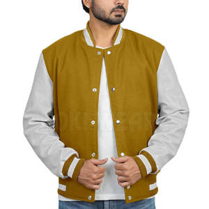 บริการ OEM เสื้อแจ็คเก็ตเลตเตอร์แมนแบบใหม่ คุณภาพสูง สีพื้น สำหรับขายออนไลน์ - Product Image 5