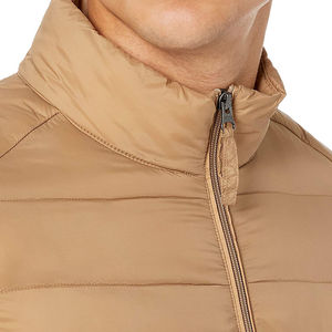 Trending Men's Winter Casual Outdoor Coated Long <b>Thin</b> Stand Collar Front Logo <b>Puffer</b> <b>Jacket</b> - Product Image 4
