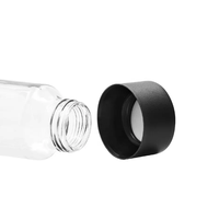 Bouteilles d'eau en verre de 8oz 250ml Récipients de boisson en verre vides avec couvercle à vis noir pour jus de boissons smoothies maison