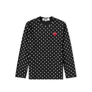   T-shirt à manches longues pour homme à pois, 100 % coton jersey respirant, style streetwear, 240 grammes, personnalisable - Product Image 1