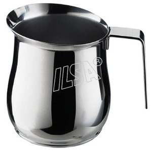 Bouilloire à lait Ilsa en acier inoxydable, 250 ml, chrome poli, pour cuisinières à gaz, électriques, vitrocéramiques - Product Image 1