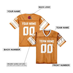 Maillot de football américain personnalisé pour enfants adultes numéro de nom d'équipe personnalisé vert chemise athlétique respirante grande taille - Product Image 6