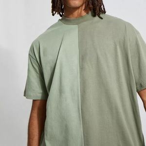 T-shirt surdimensionné avec LOGO brodé pour homme, Streetwear décontracté, Tops amples avec blocs de couleurs - Product Image 4