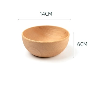 Tazón para Ensalada Hecho a Mano de Madera de Haya - Tazón Redondo de Madera Natural para Sopa y Bocadillos - Utensilios de Cocina Ecológicos - Product Image 3