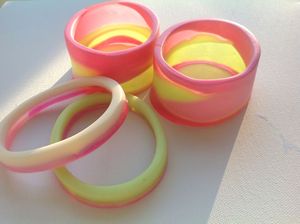 ELEVATE Jewelry, pulsera de acrílico de resina, brazalete exagerado, deslumbrante, Multicolor, ancho, Irregular, cuadrado, pulseras acrílicas para mujer - Product Image 2