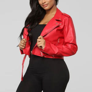 Vestes en cuir fabriquées par OEM pour femmes Vestes en cuir à la mode col montant pour femmes - Product Image 3