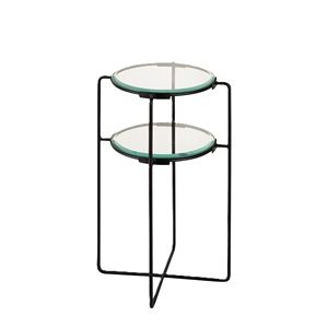Clear Glass Shelf and Top Metal Antique Finished <b>Frame</b> <b>Square</b> Side Table for Living Room Bedroom Side Table Furniture on Sale - Product Image 6