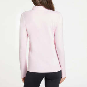 Polo avec logo personnalisé pour femmes, manches longues, respirant, imprimé tricoté - Product Image 3