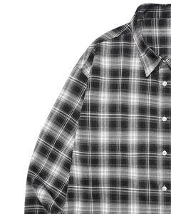 Chemise à carreaux noire et blanche pour homme, en coton et polyester, manches longues, boutonnée, décontractée, en flanelle douce, coupe ample - Product Image 3