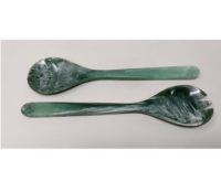 Ensemble de cuillères à salade en résine, écologiques, compatibles lave-vaisselle, couleur personnalisée moderne, 11 pouces, ustensiles à salade, cuisine à domicile, fabriqué en Inde