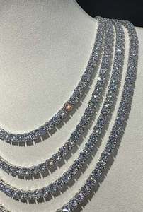 VVS เพชรโมอิส925เทนนิสสีเงินสเตอร์ลิง6มม. 24นิ้วจี้ & เสน่ห์ - Product Image 5