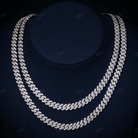 Collier chaîne cubaine unisexe en argent S925 plaqué or 8 mm 22 pouces, avec moissanite, style hip-hop, bijoux fins certifiés GRA, nouvelle mode
