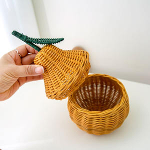Cestas de mimbre baratas bebé niño niños mejor regalo otro estilo pera fruta en forma de ratán hecho a mano tejido cesta de almacenamiento - Product Image 2
