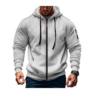 Vêtements d'hiver OEM, sweat à capuche zippé pour homme, qualité supérieure, 100% coton, écologique, anti-froissement, séchage rapide, respirant, unisexe - Product Image 3