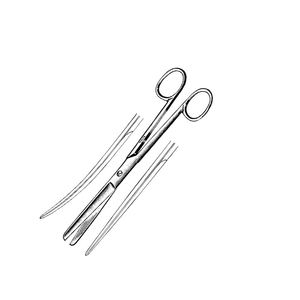 Tijeras abdominales Doyen 7 pulgadas (17,8 cm) y 7 1/4 pulgadas (18,4 cm) Tijera quirúrgica de acero inoxidable - Product Image 2