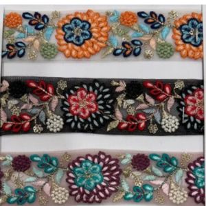 Nhiều Màu Rayon Polyester Chủ Đề Sang Trọng Baki Thiết Kế Thêu Ren Mềm Net Cơ Sở Cho May Mặc Thời Trang Trim Lưới Thêu - Product Image 3