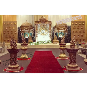 Tamilian Wedding Maharaja Stage Decor Tradicional Hindú Wedding Fiber Stage Set Grand Chennai Wedding Stage Decoration - Product Image 1
