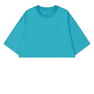 Camiseta Casual para Hombre de Talla Grande con Logotipo Bordado Personalizable de Alta Calidad, Color Azul Cielo, 220 g/m², 100 % Algodón Orgánico Transpirable - Product Image 4