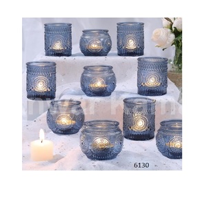 เชิงเทียนแก้วสีเหลืองอำพันสไตล์วินเทจสำหรับงานแต่งงานและตกแต่งบ้านที่วางเทียนสำหรับเป็นของขวัญในงานเทศกาล - Product Image 3