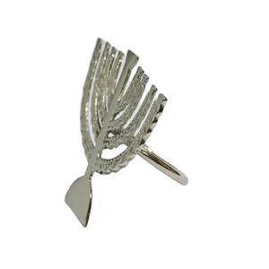 Anneaux de serviette vintage en aluminium poli argenté Organisateur de table pour boucle de serviette de mariage Vaisselle élégante - Product Image 1