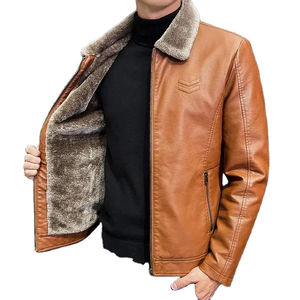 Chaquetas clásicas de cuero para hombre, venta al por mayor, construcción de manga larga de cuero suave de grano completo con logotipo en relieve y color elegante - Product Image 5