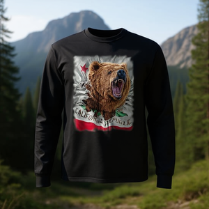 T-shirt à manches longues avec drapeau de la République de Californie et motif d'ours grizzly, produit promotionnel pour enfants - Product Image 2