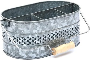 Wholesale Galvanized Metal Utensil Holder with Wooden Handle Kitchen Home Dining Spoon Rests Low Price - Product Image 5