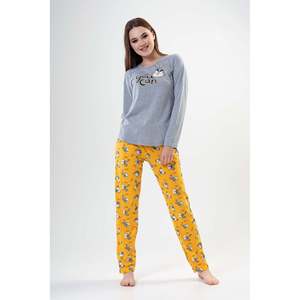 Conjunto de Pijama de Manga Larga con Cuello Redondo y Bolsillo Ovalado para Mujer, Ropa Cómoda para Mujer - Product Image 5