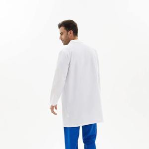 Bata de laboratorio blanca de manga larga para hombre, ropa de trabajo de laboratorio, cuello de solapa, blusa de uniforme de enfermera con botones - Product Image 4
