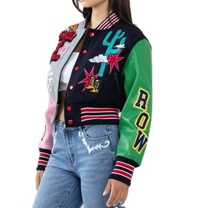 Vestes universitaires classiques pour hommes FAST RICH Streetwear Patchwork Logo brodé Vestes de baseball en laine coupe-vent LOW MOQ - Product Image 1